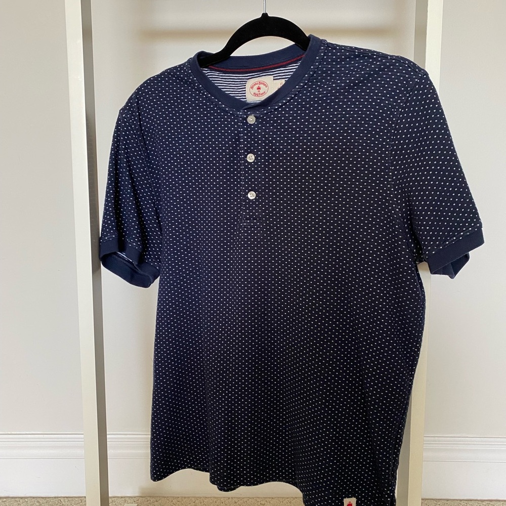 Brooks Brothers Blue and White Casual Henley Shirt
